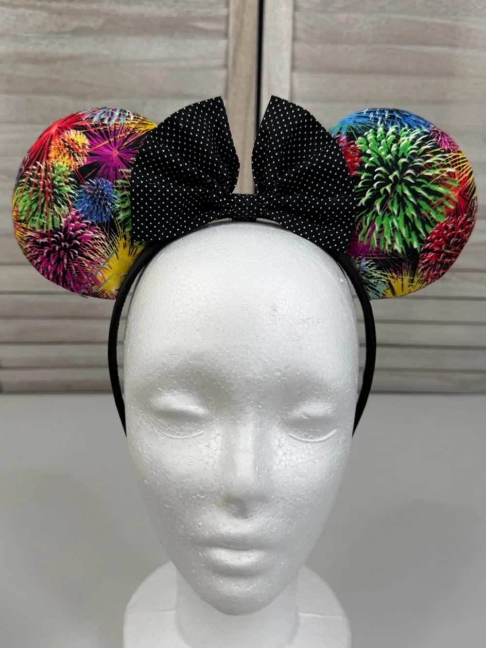 DISNEY Fireworks/Polka Dot Minnie Ears/Headband Black/Multi-OS